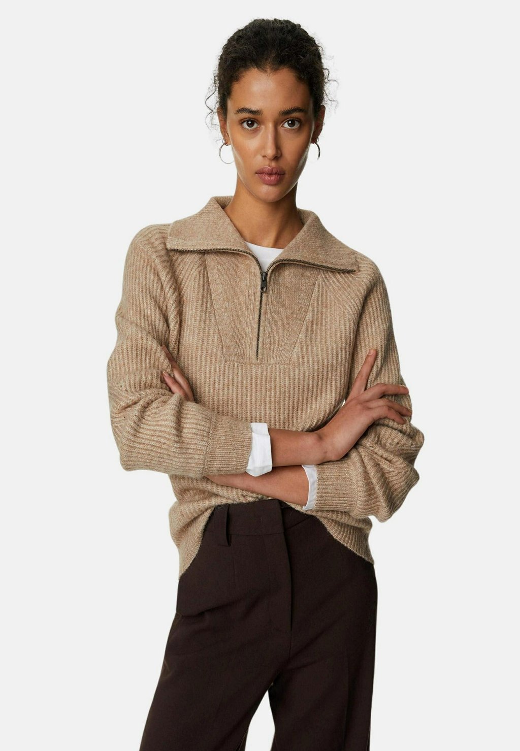 

Свитер Recycled Blend Ribbed Pullover Marks & Spencer, цвет cappuccino