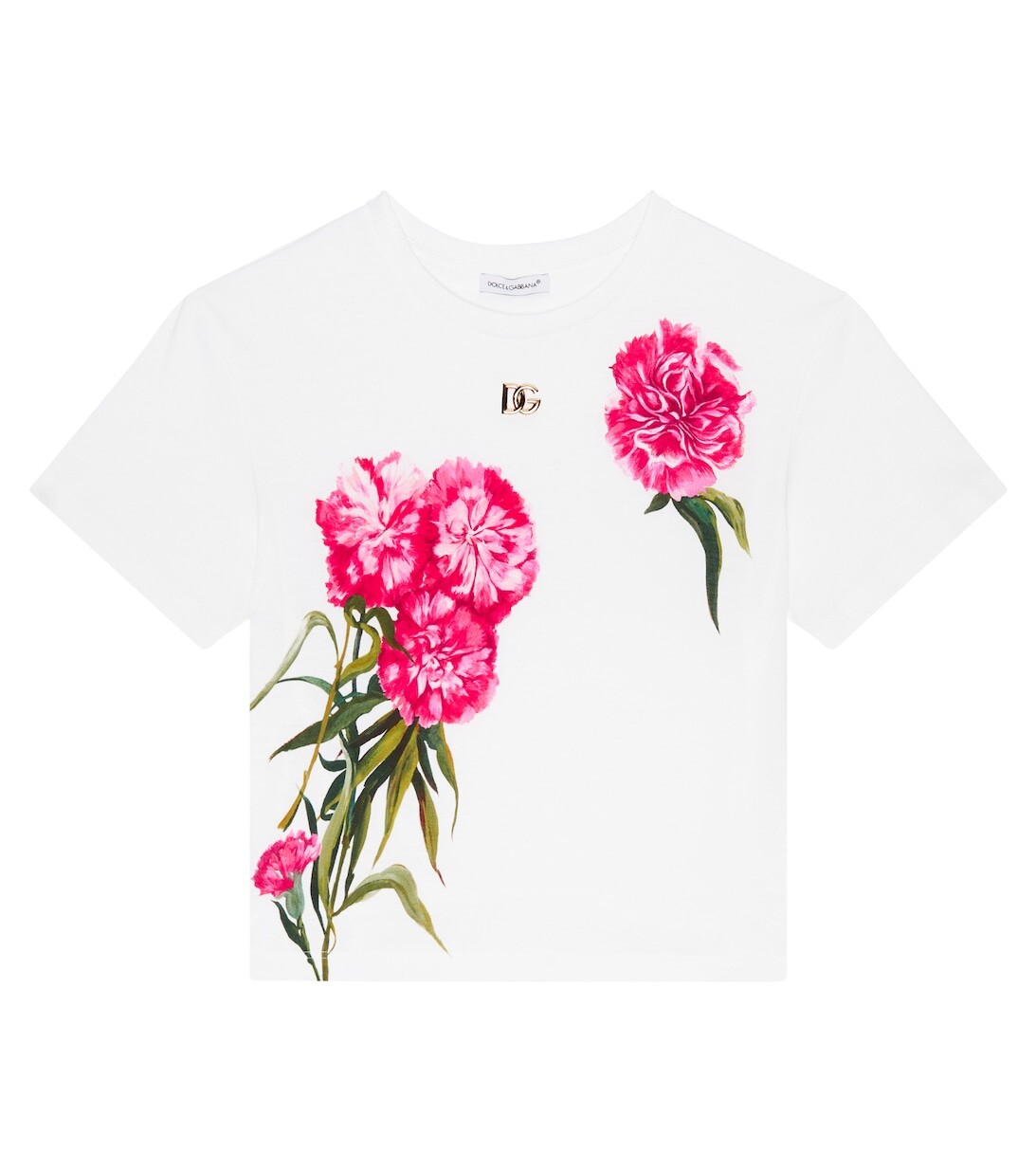 

Хлопковая футболка с цветочным принтом Dolce&Gabbana, разноцветный