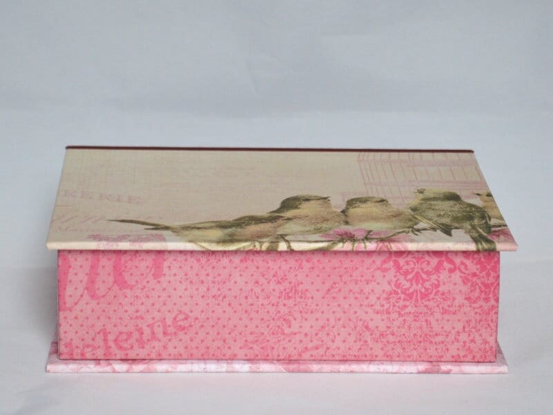

Klappbox Handgefertigt Schachtel Fotokiste hübsche Geschenkverpackung Erinnerungkiste Schatzkiste Motiv mit Rose Geschenk für beste Freundin