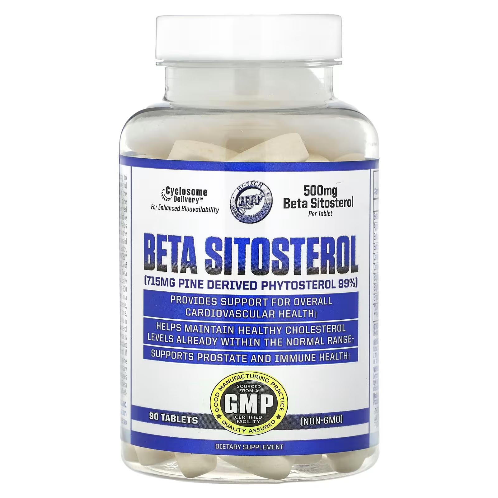 Бета-ситостерин Hi Tech Pharmaceuticals 500 мг, 90 таблеток swanson бета ситостерин 320 мг 30 капсул