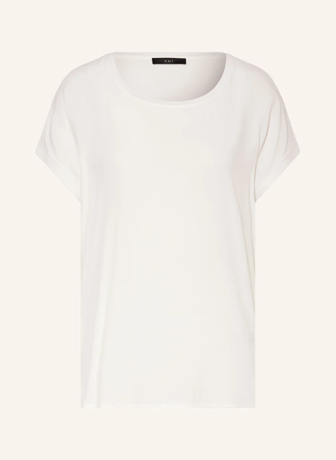 Блузка-рубашка из микса материалов Oui, белый
