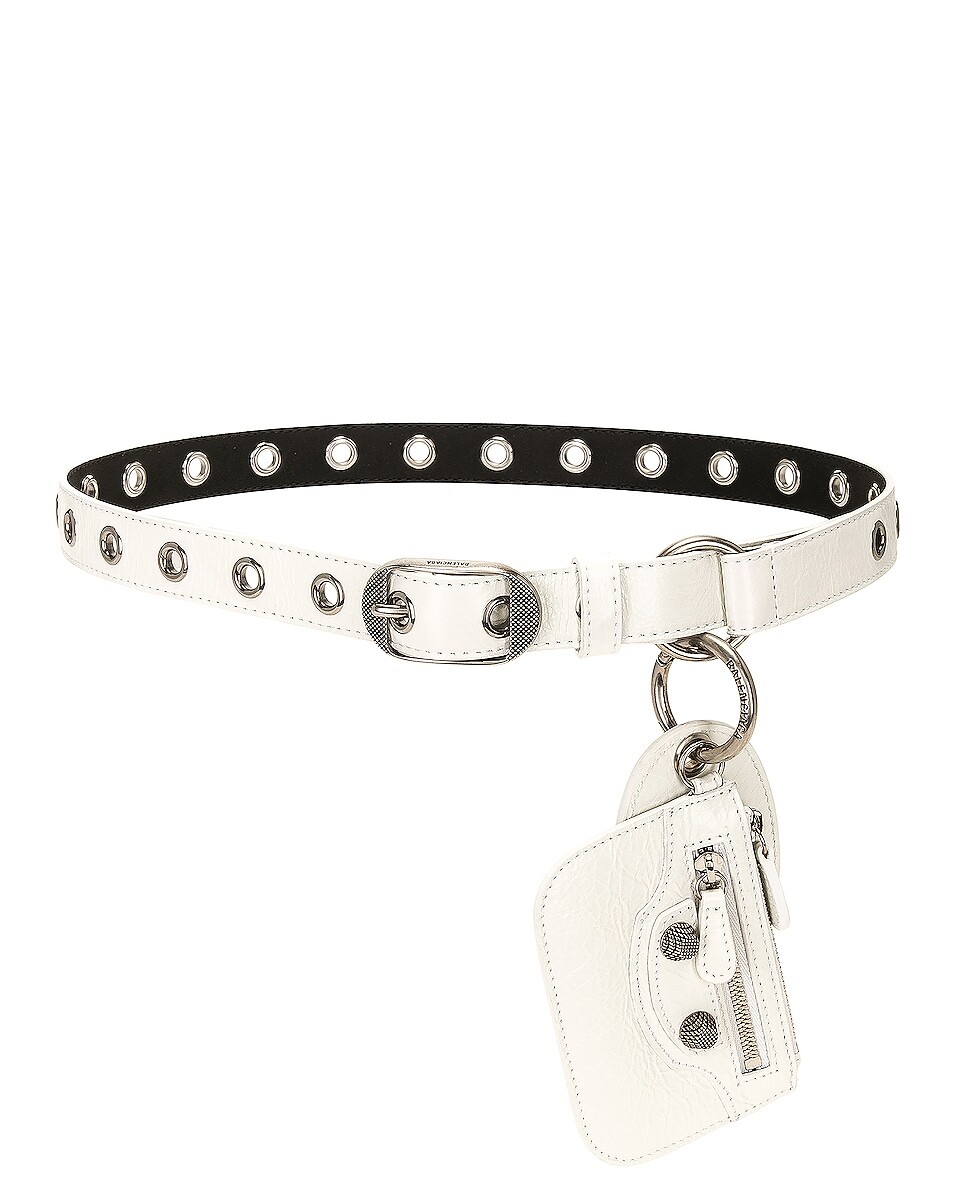 Ремень Balenciaga Le Cagole Charm, цвет Optic White