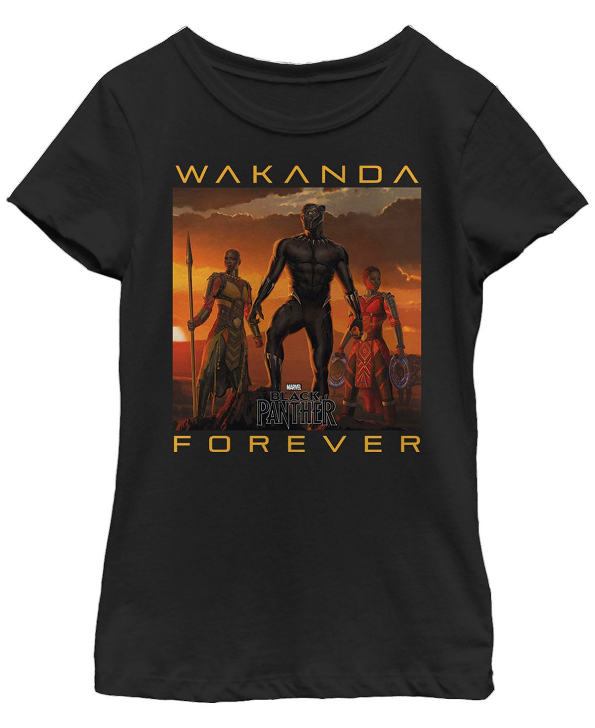 

Детская футболка Marvel Black Panther 2018 Wakanda Forever для девочек Fifth Sun