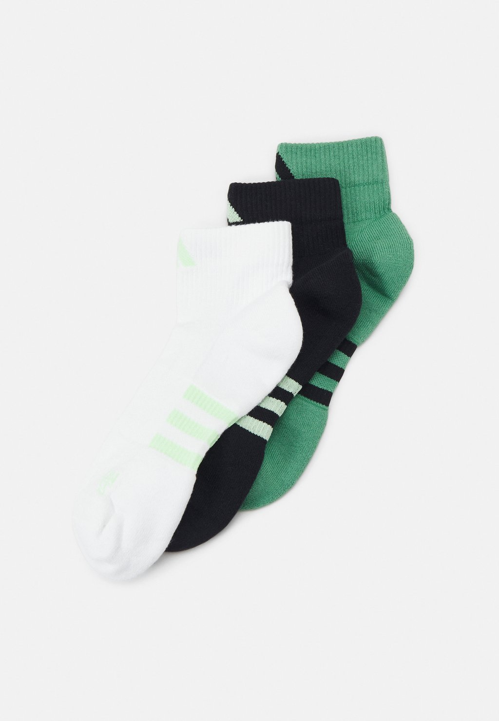спортивные носки cush sock unisex adidas цвет white black Спортивные носки Cush Mid 3 Pack Unisex Adidas, цвет preloved green/black/white