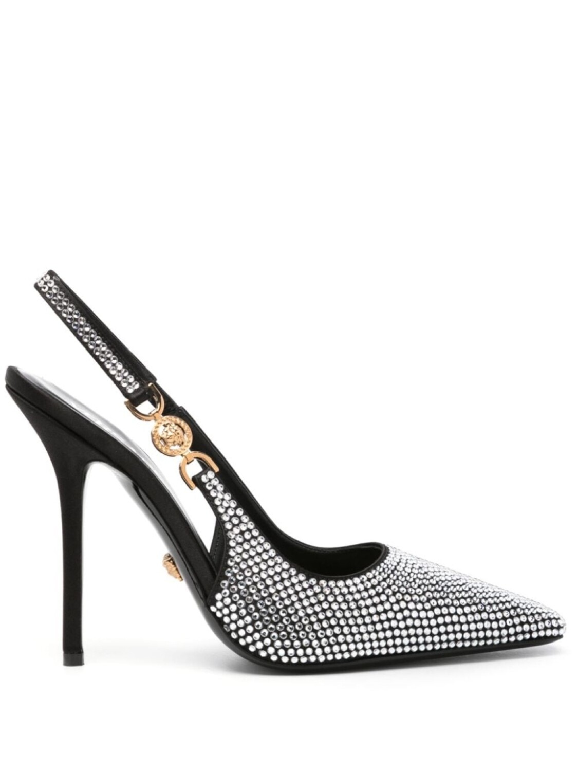 

Versace туфли Medusa 95' с ремешком на пятке и кристаллами, черный
