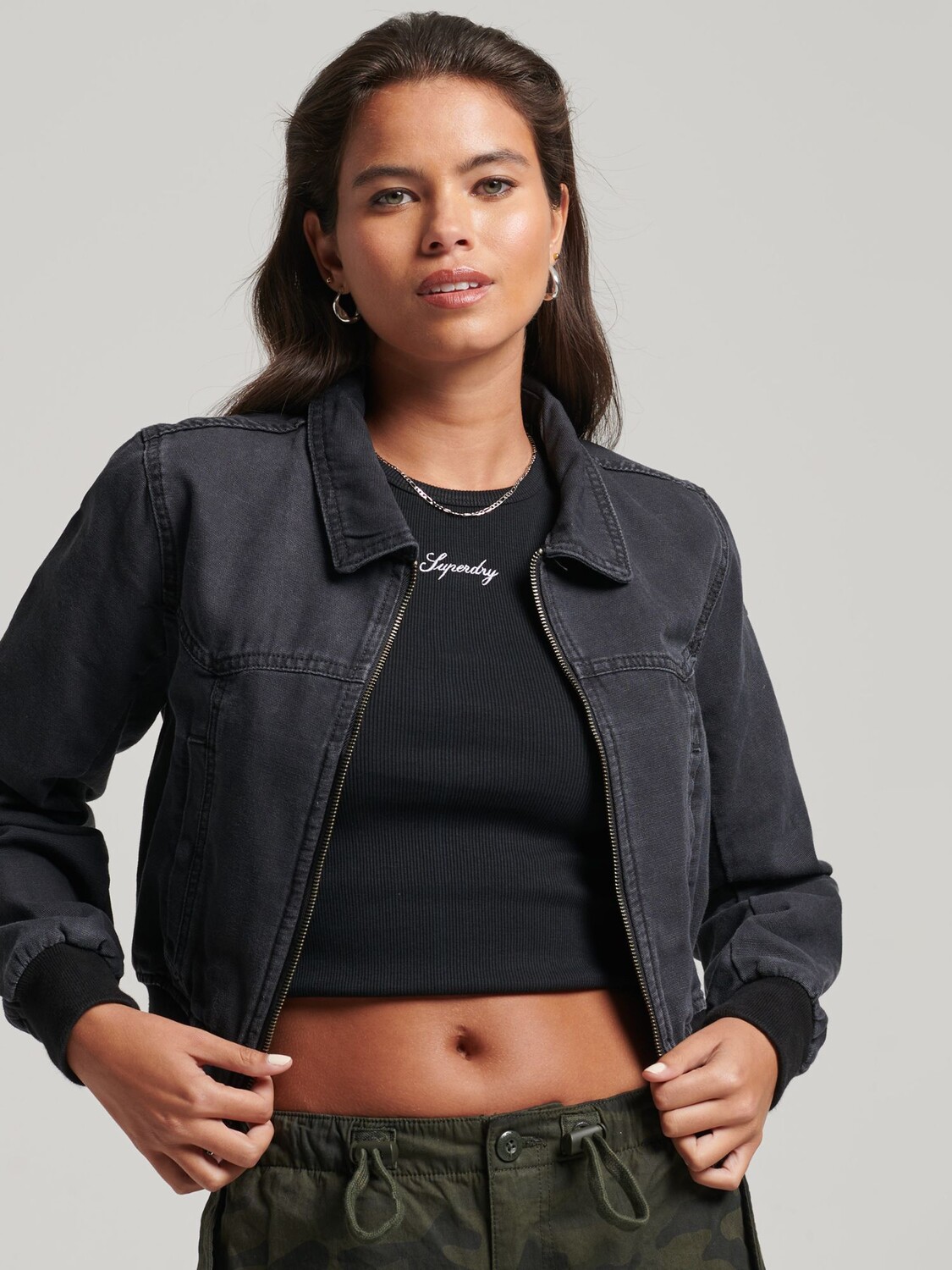 

Холщовая куртка Superdry Indie Club, черная