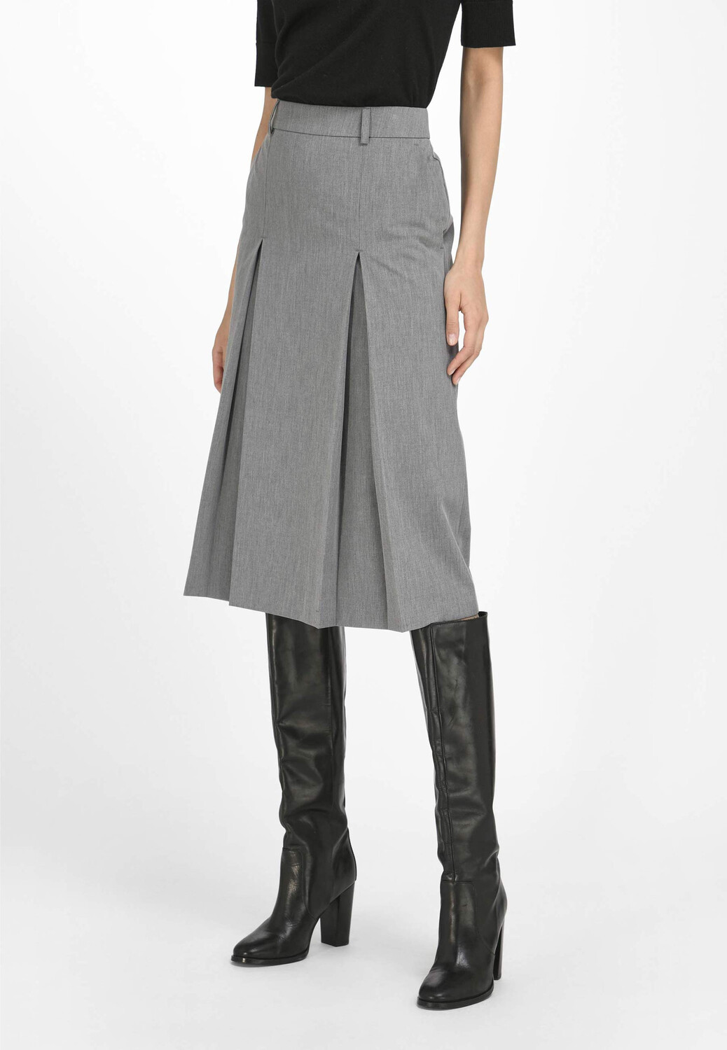 

Юбка до колена PETER HAHN Falten Skirt, цвет graumeliert