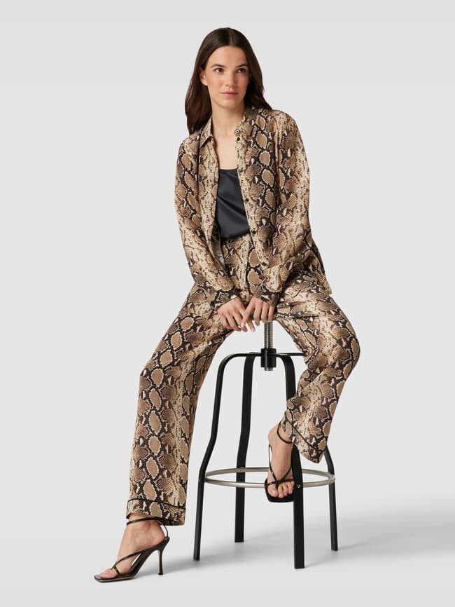 

Шелковая рубашка с животным принтом THE KOOPLES, бежевый