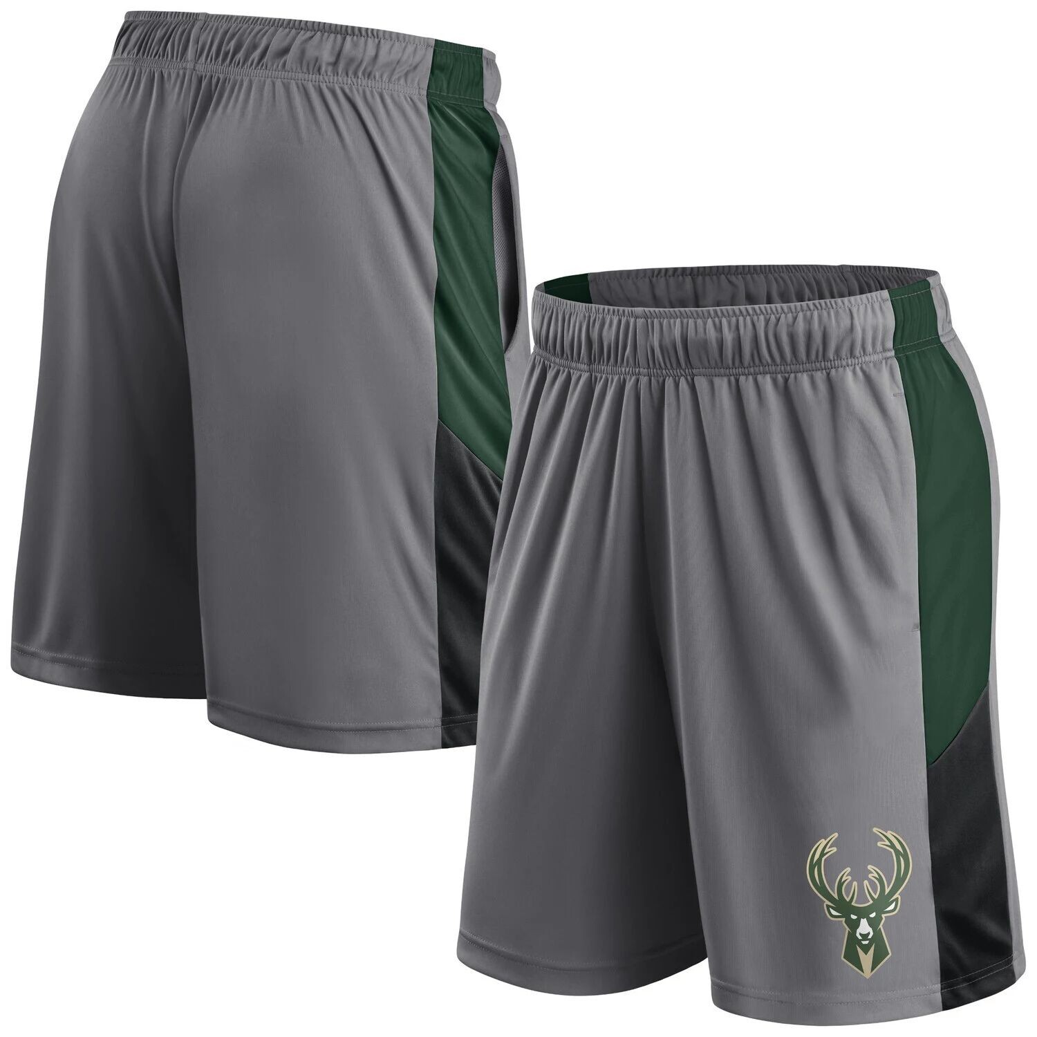 

Мужские фирменные серые шорты для тренировок Milwaukee Bucks Fanatics