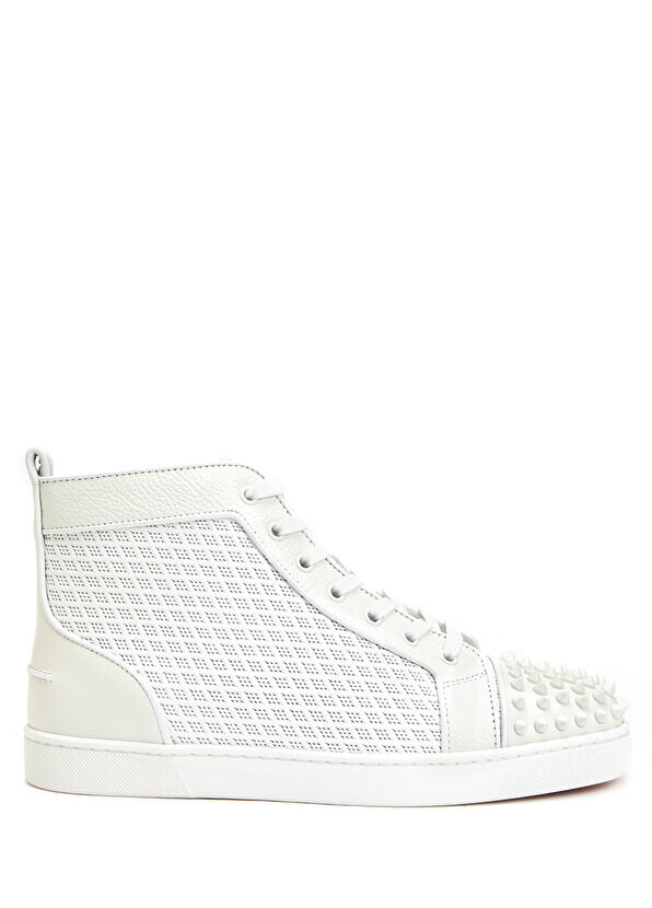 

Белые мужские кожаные кроссовки lou spikes до щиколотки Christian Louboutin