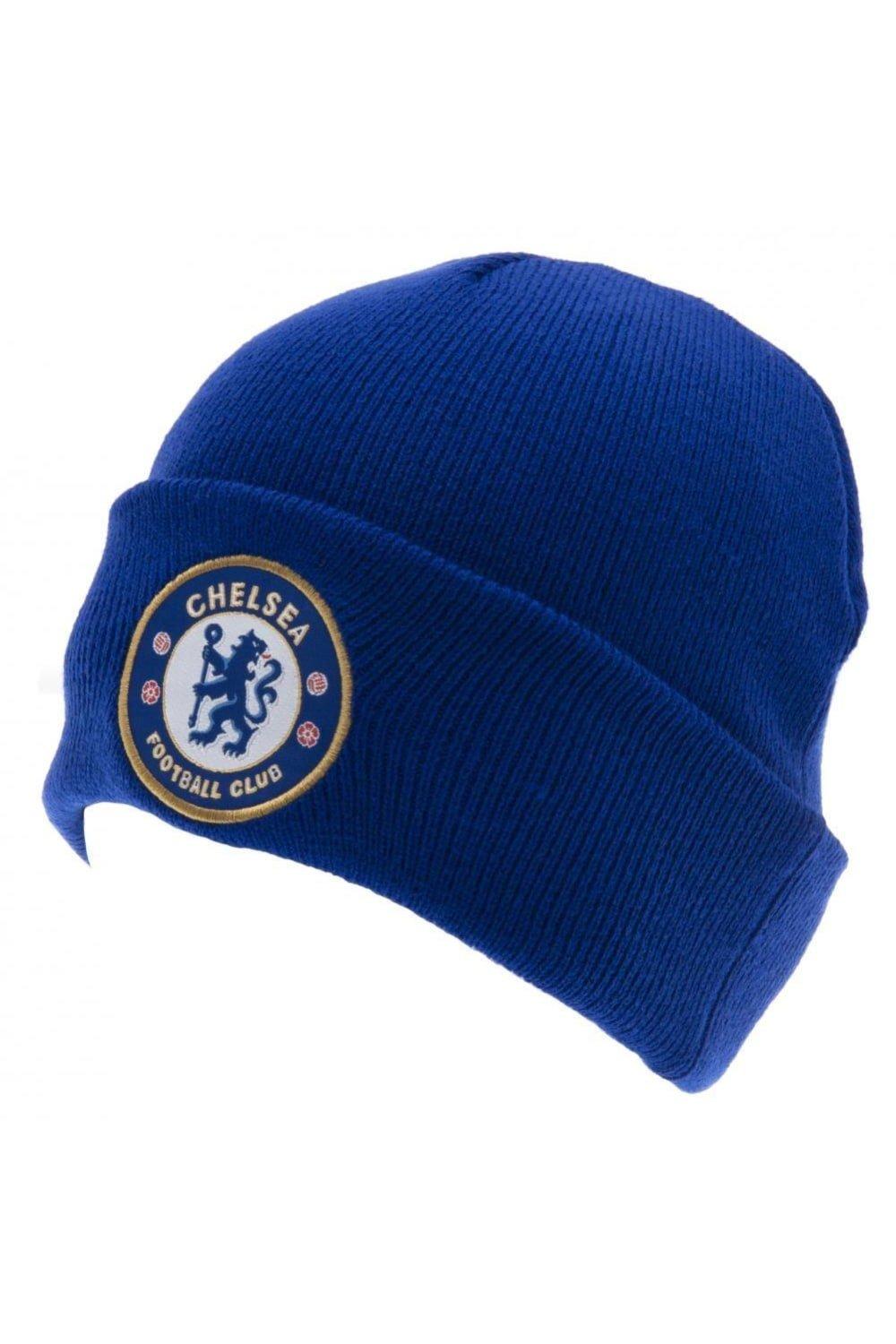 Официальная вязаная шапка с отворотом Chelsea FC, синий шапка гриффиндор с гербом универсальный детский размер