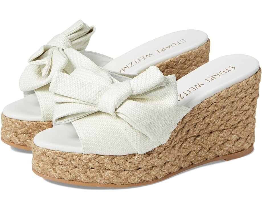 

Туфли Stuart Weitzman Loveknot Espadrille Wedge Slide, цвет Cream/Natural