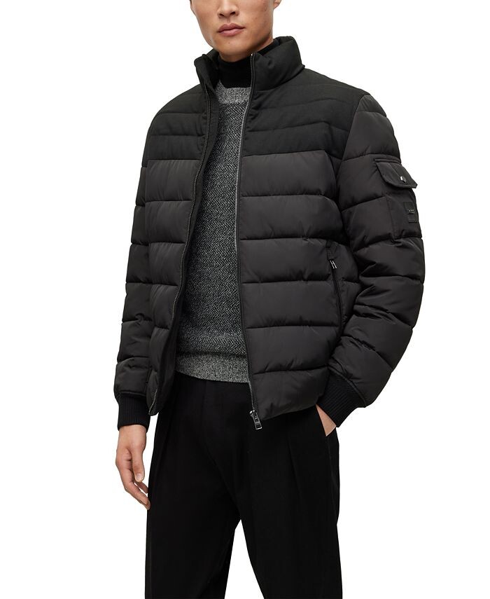 

Мужская водоотталкивающая стеганая куртка Hugo Boss, черный