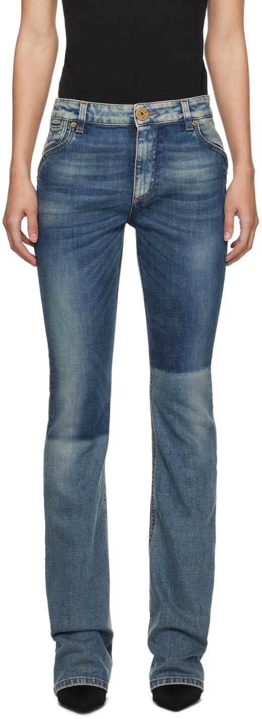

Синие джинсы Bootcut в стиле вестерн Balmain