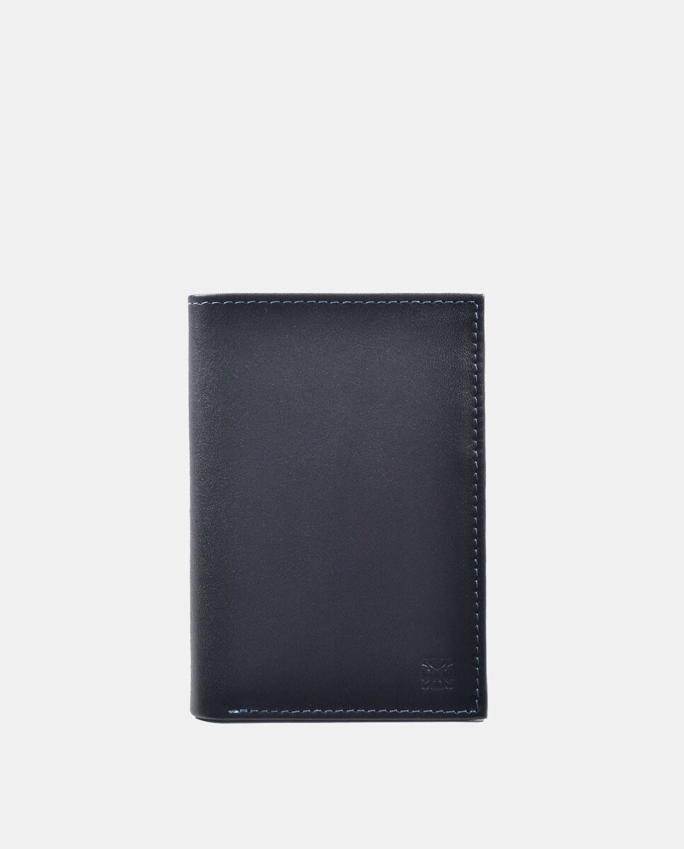 Вертикальный кошелек из черной кожи Olimpo, черный вертикальный черный кожаный кошелек с вкладышем и мешочком для монет olimpo черный