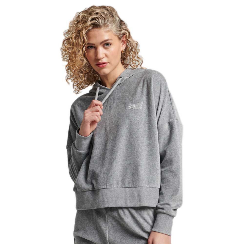 

Худи Superdry Vintage Logo Embroidered Crop, серый