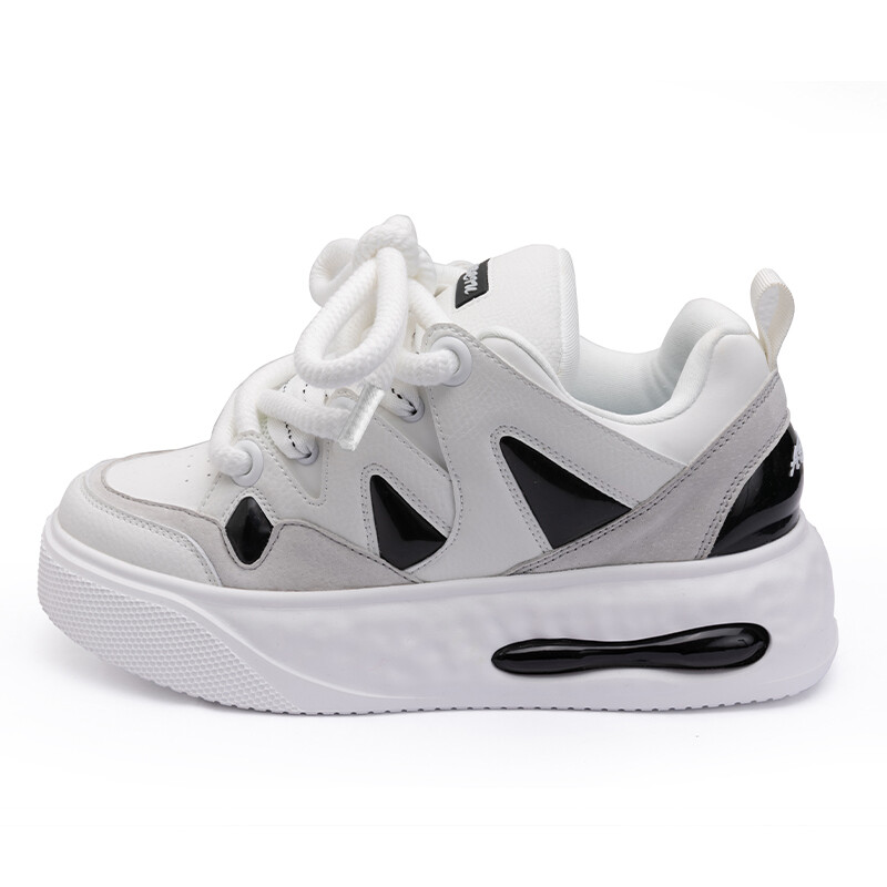 

Кроссовки ABCIU Skateboarding Shoes Unisex Low-top Black, белый/черный