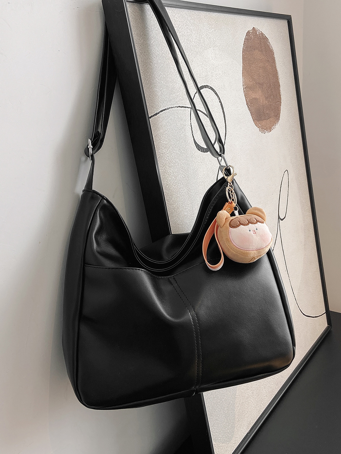 Сумка-хобо большой вместимости, черный рюкзак женский из мягкой кожи сумочка на плечо в стиле ретро повседневный дорожный ранец с карманами брендовый дизайн