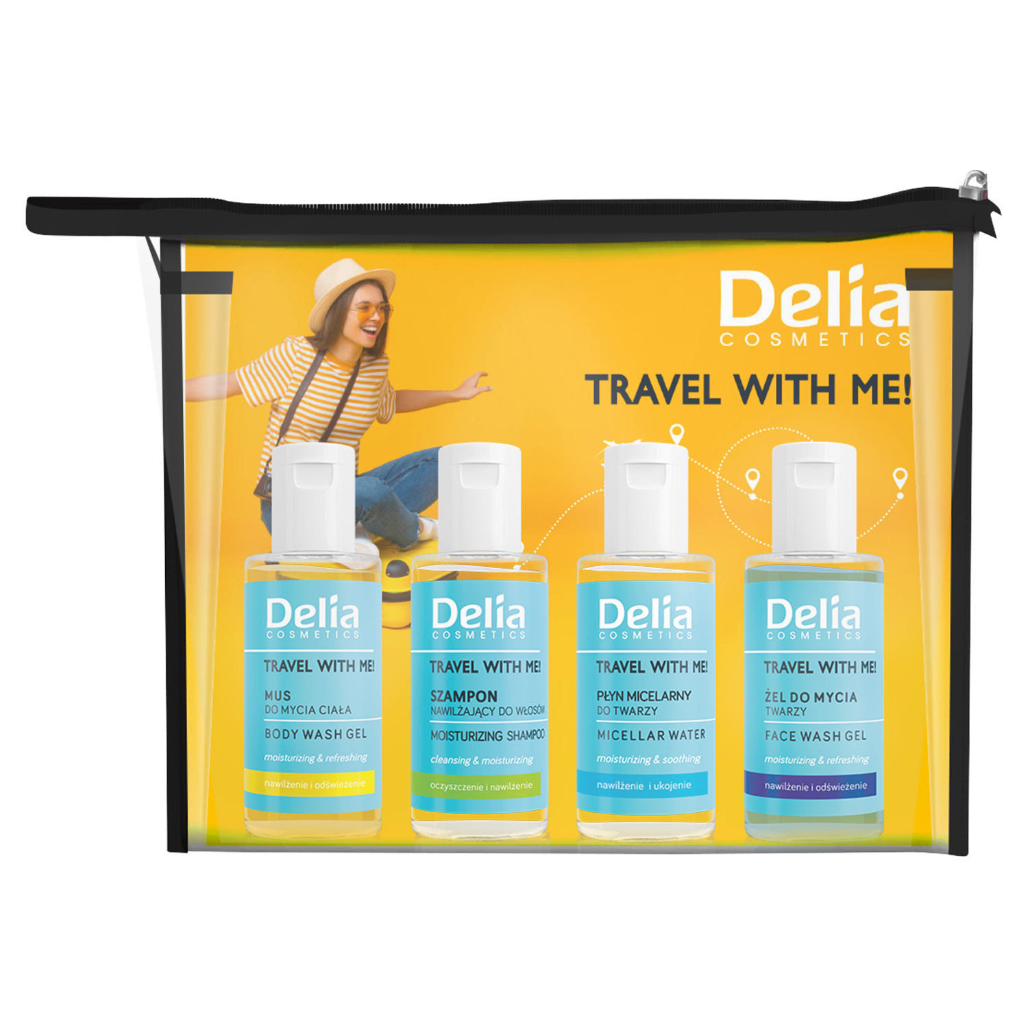 цена Набор: мусс для мытья тела Delia Travel With Me, 50 мл