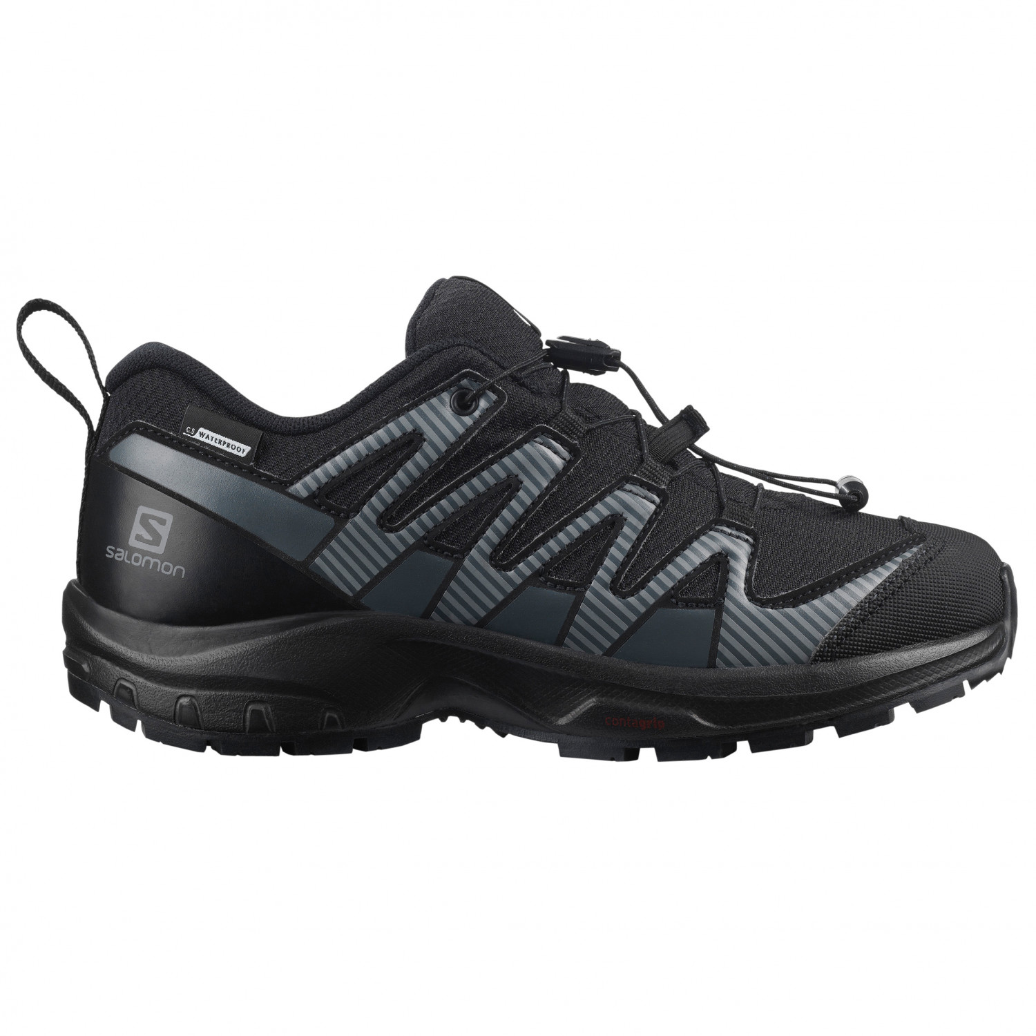 Кроссовки для бега по пересеченной местности Salomon XA Pro V8 CSWP Junior, цвет Black/Black/Ebony