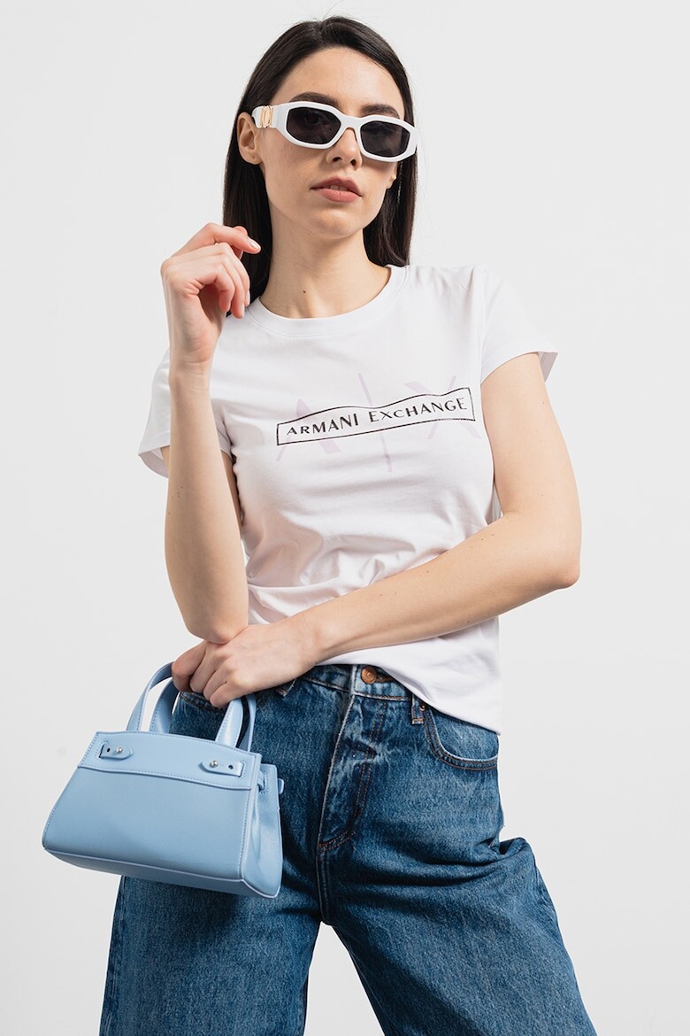 

Хлопковая футболка с логотипом Armani Exchange, черный