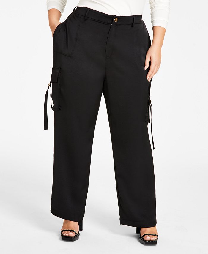 цена Модные брюки-карго прямого кроя больших размеров Nina Parker, черный
