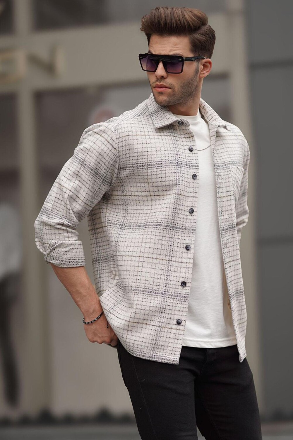 

Мужская рубашка Ecru Patterned Lumberjack 6724 MADMEXT