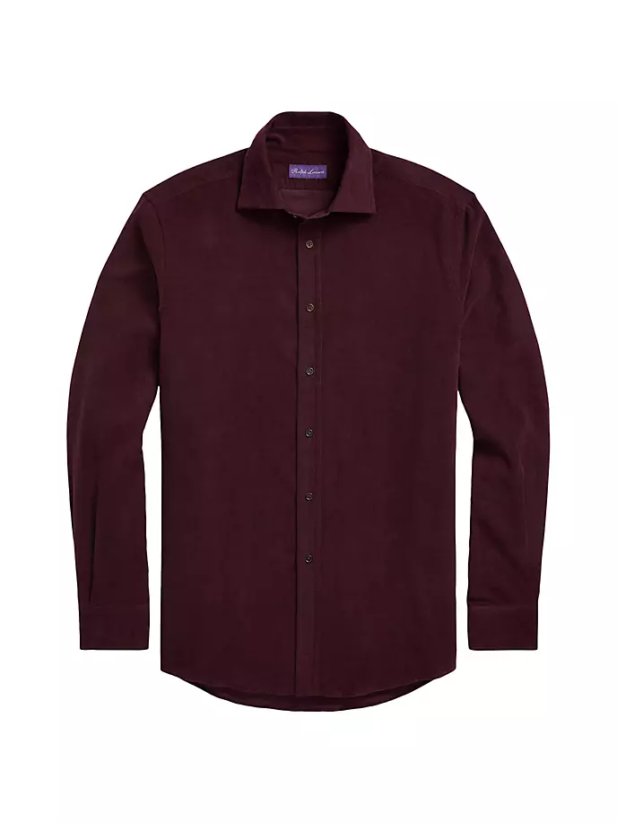 

Вельветовая рубашка на пуговицах спереди Ralph Lauren Purple Label, цвет burgundy
