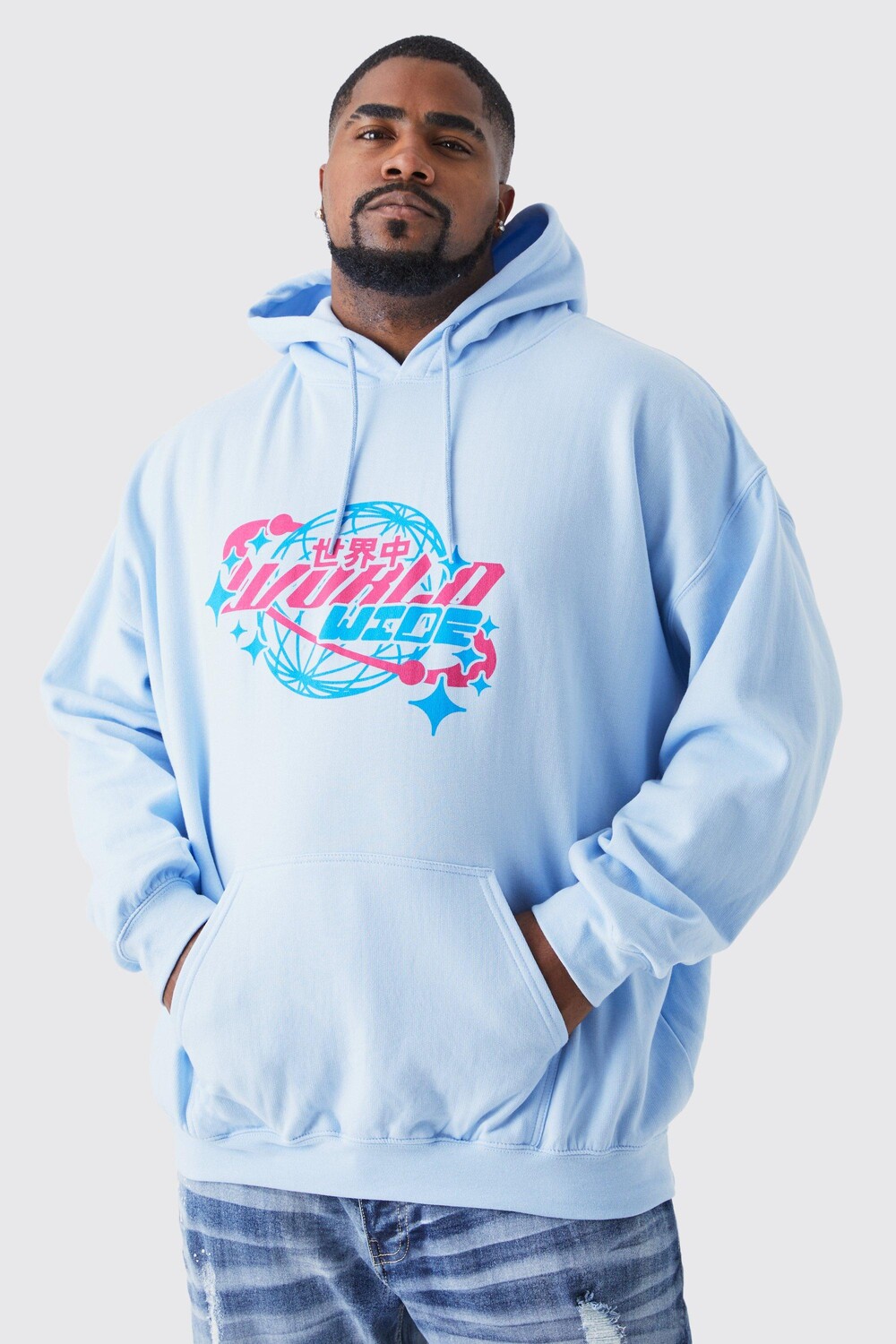 

всемирная графическая худи Boohoo, синий