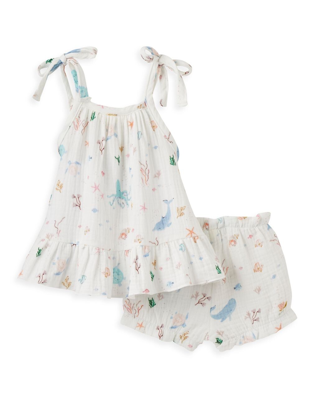 

Комплект из 2 предметов: муслиновый топ и шорты Ocean Adventure для девочки Elegant Baby, белый