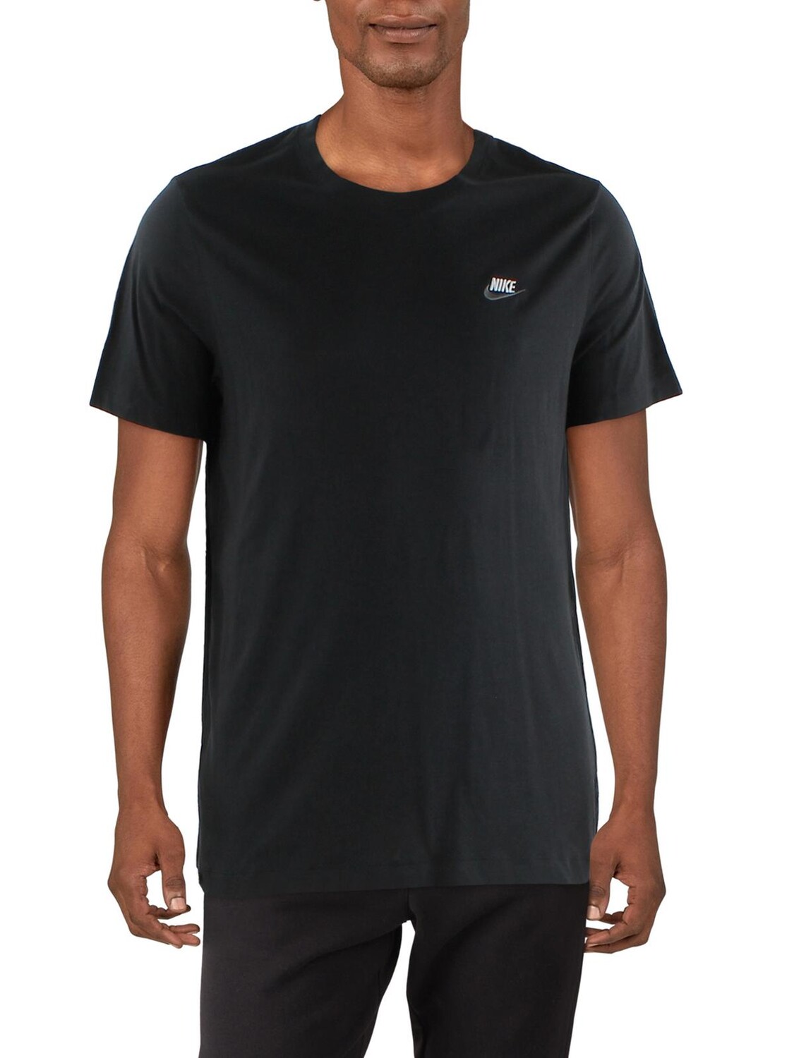 

Мужские хлопковые рубашки и топы с круглым вырезом Nike, цвет Black/White/Dark Grey