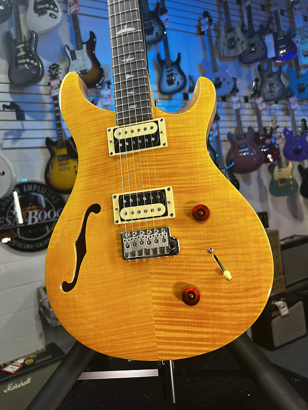 Электрогитара PRS SE Custom 22 Semi-hollow Electric Guitar - Santana Yellow #106 GET PLEK’D!