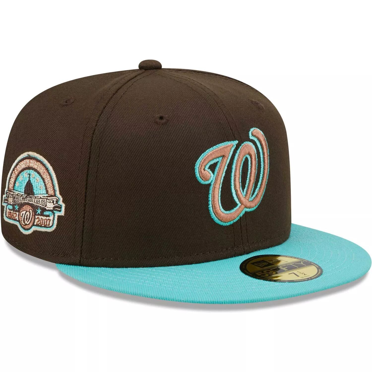 

Мужская приталенная шляпа New Era коричнево-мятная Washington Nationals Walnut Mint 59FIFTY