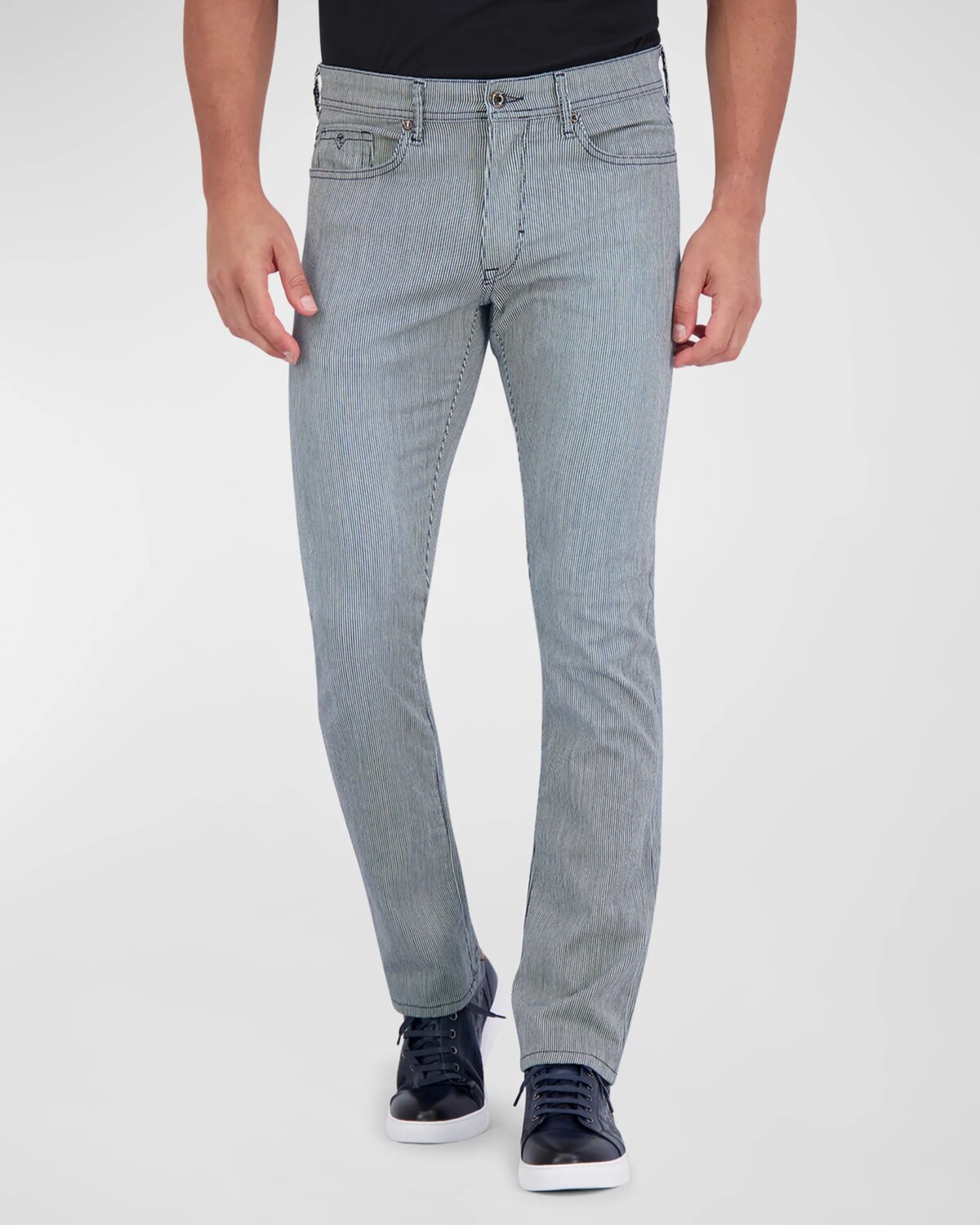 

Мужские джинсовые брюки узкого кроя в полоску Grassini Robert Graham, цвет Indigo