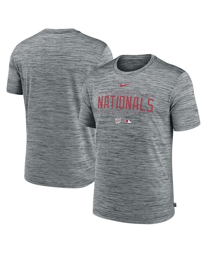 

Мужская футболка Heather Grey Washington Nationals Authentic Collection Velocity Performance Practice Practice Nike, серый