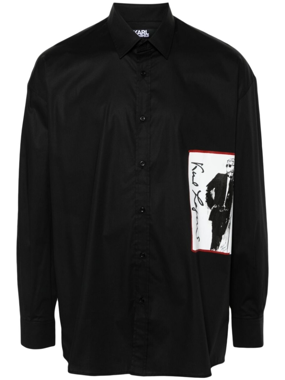 

Karl Lagerfeld рубашка с логотипом, черный