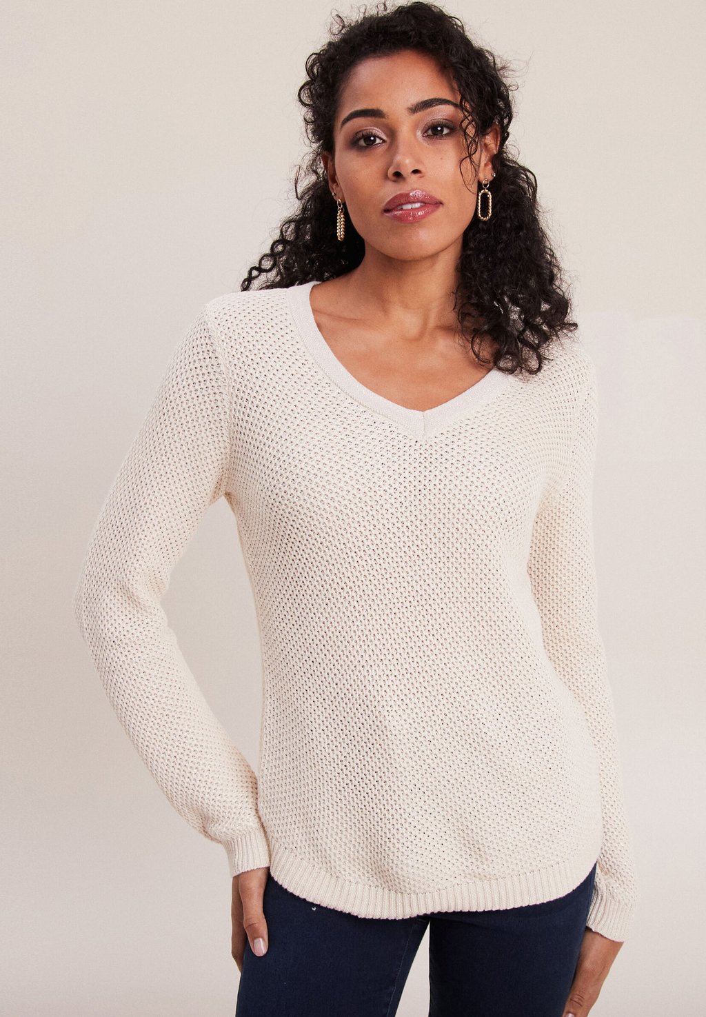 Вязаный свитер MIT V-AUSSCHNITT Breal, цвет ivoire свитер mit v ausschnitt cecil бежевый