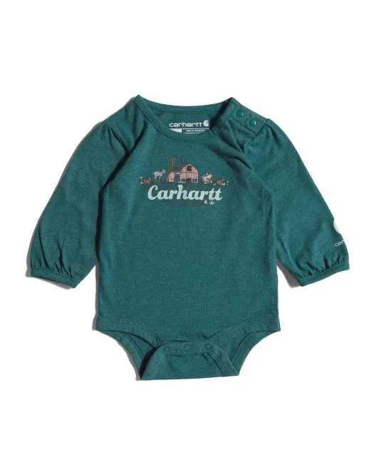 

Боди с длинными рукавами для маленьких девочек Carhartt, цвет Shaded Spruce