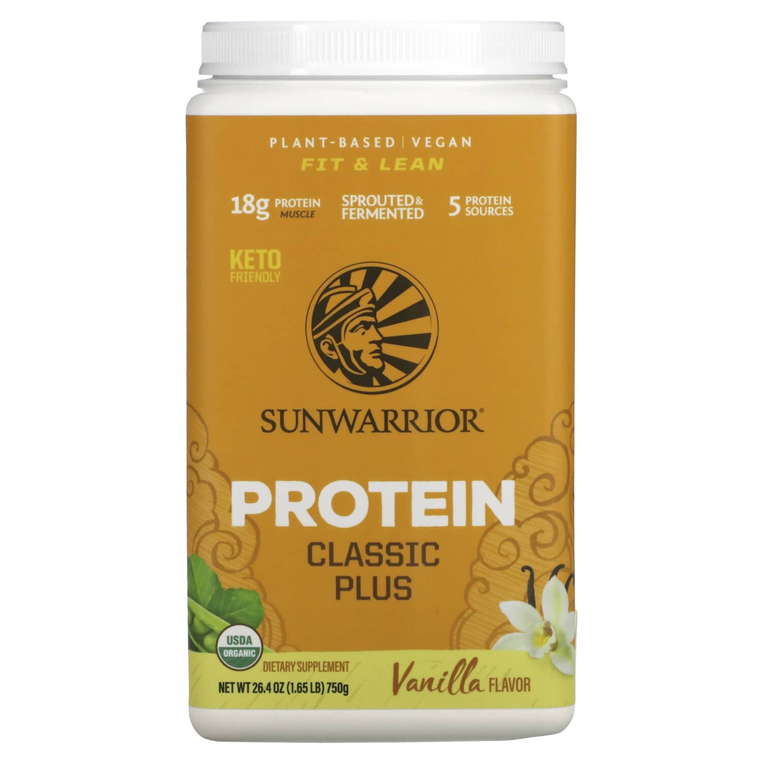 

Classic Plus протеин, на органической растительной основе, ваниль, 750 г (1,65 фунта), Sunwarrior