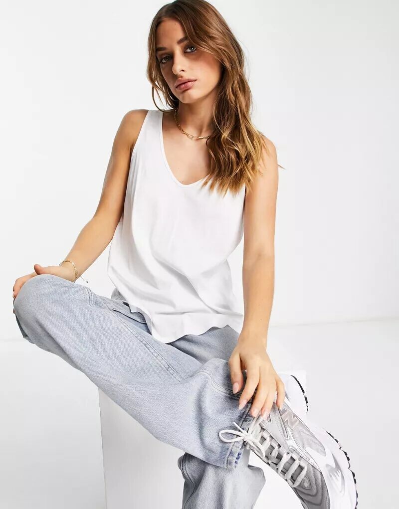 

Белая хлопковая майка с круглым вырезом ASOS Ultimate - WHITE