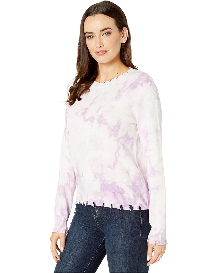 

Свитер American Rose Lyla Long Sleeve Distressed Tie-Dye Sweater, лавандовый