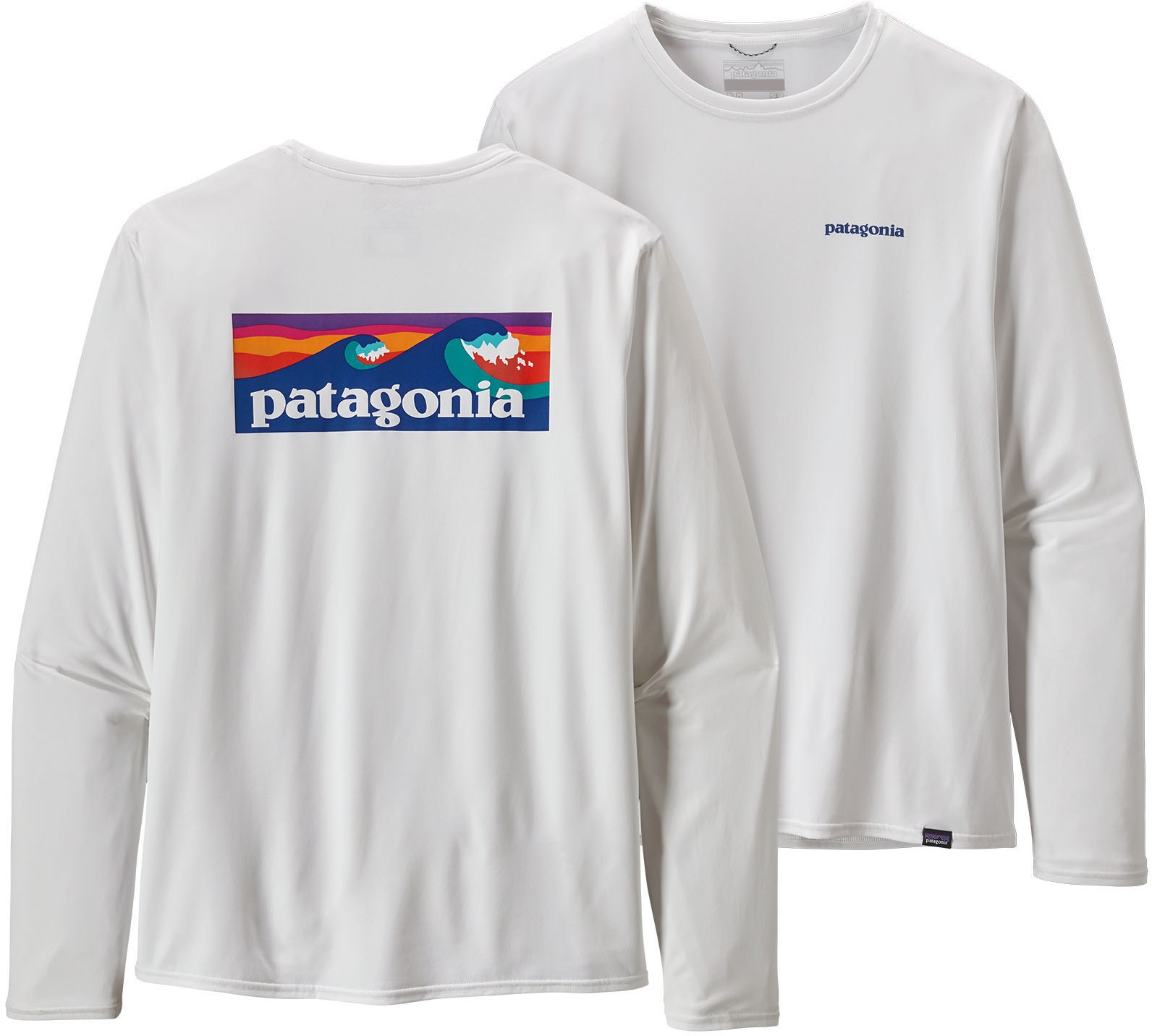 Рубашка Capilene Cool с длинными рукавами и графическим рисунком, мужская Patagonia, белый