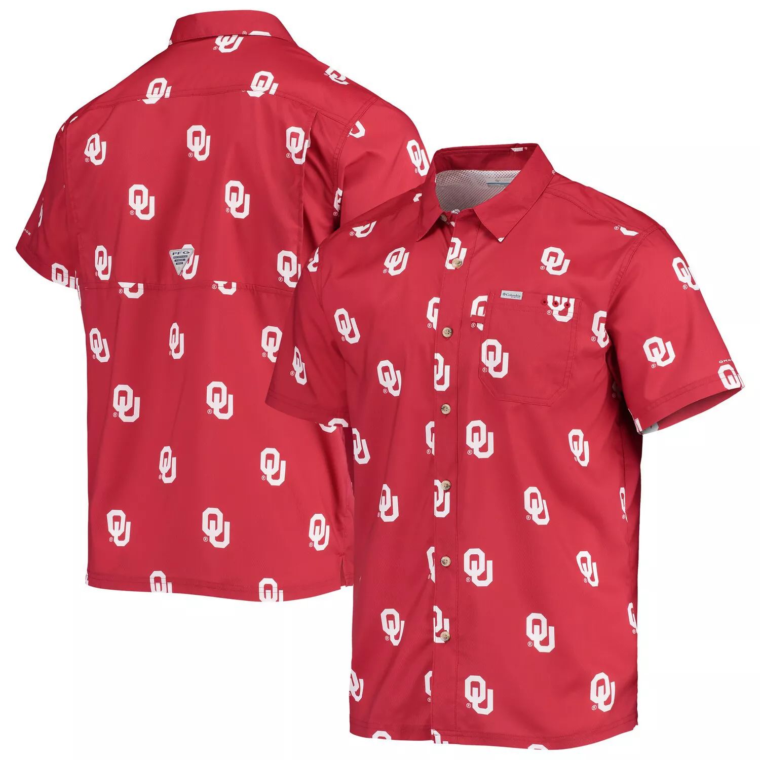 Мужская рубашка на пуговицах Columbia Crimson Oklahoma Earlys Super Slack Tide OmniShade