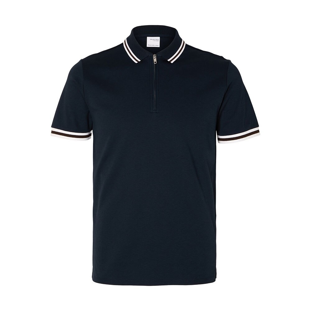 

Поло с коротким рукавом Selected Slim-Toulouse Detail, синий