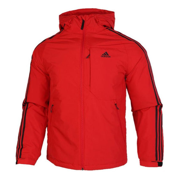 Пуховик adidas 3st Down Jkt Stay Warm Outdoor Sports hooded down Jacket Red, красный
