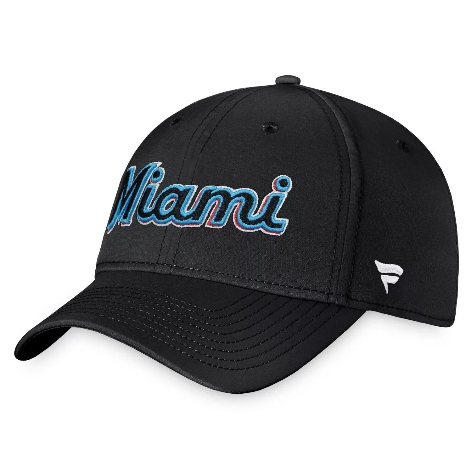 

Черная мужская кепка Fanatics с логотипом Miami Marlins Core Flex