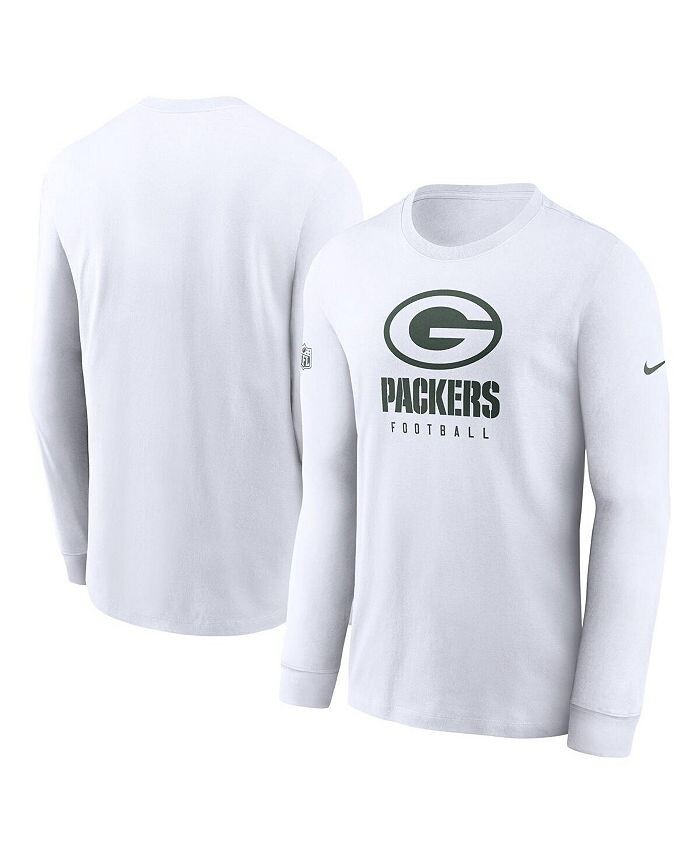 

Мужская белая футболка с длинным рукавом Green Bay Packers Sideline Performance Nike, белый