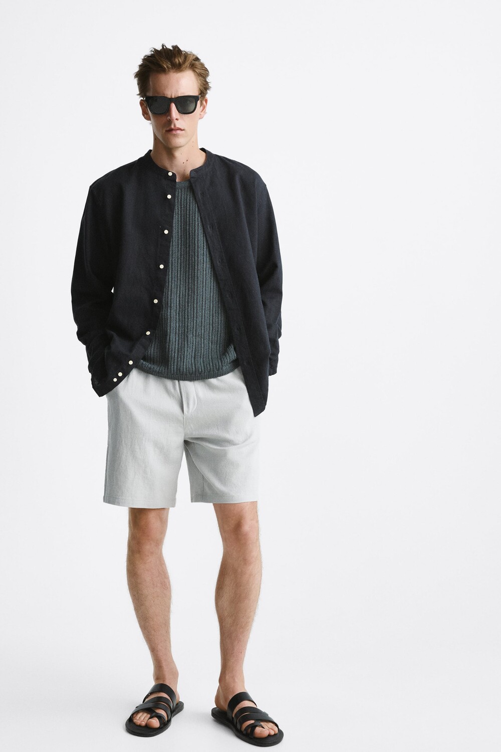 

Сандалии с ремешками Zara, черный