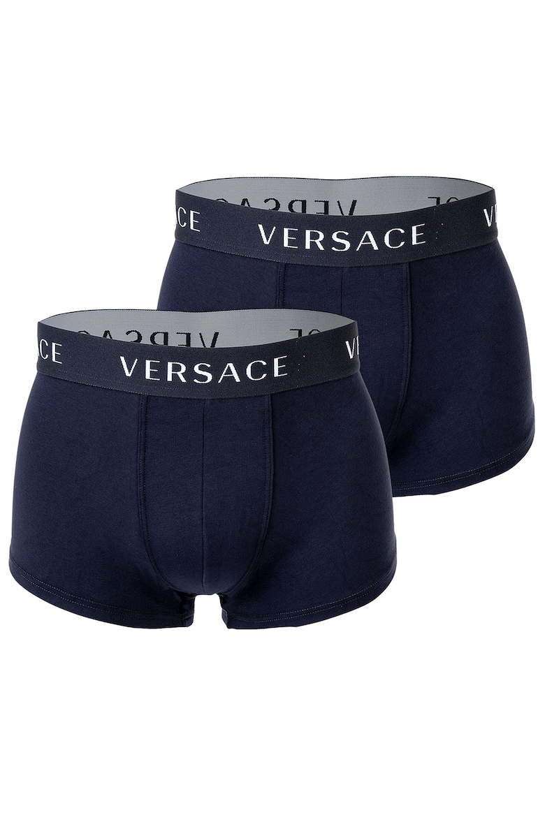 Боксеры с логотипом - 2 пары Versace, синий