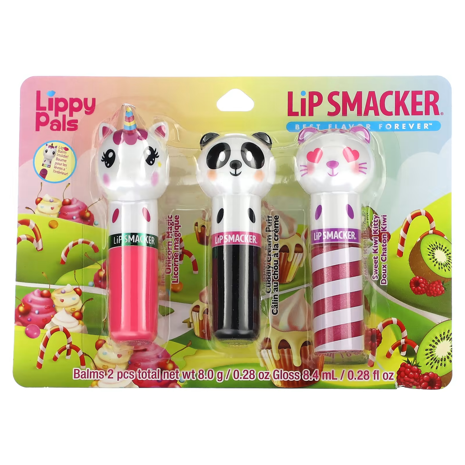 Бальзам для губ Lip Smacker Lippy Pals, 3 шт 16.4 г aquaphor lip repair stick немедленное облегчение 2 палочки 0 17 унции 4 8 г